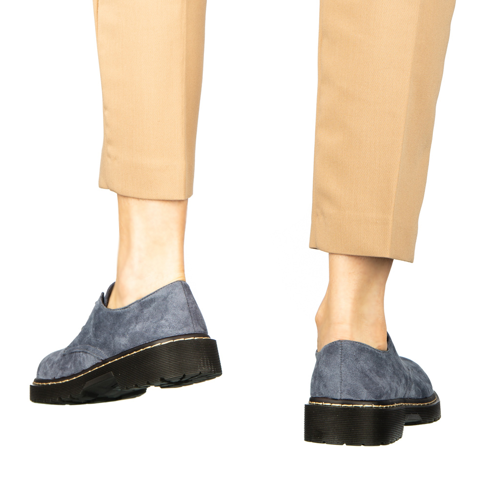 Arpacio kék textil női alkalmi cipő, sarok nélkül, 4 - Kalapod.hu